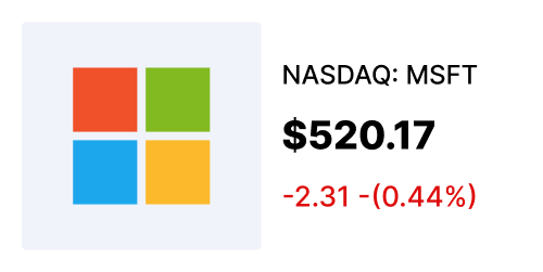 MSFT stock card